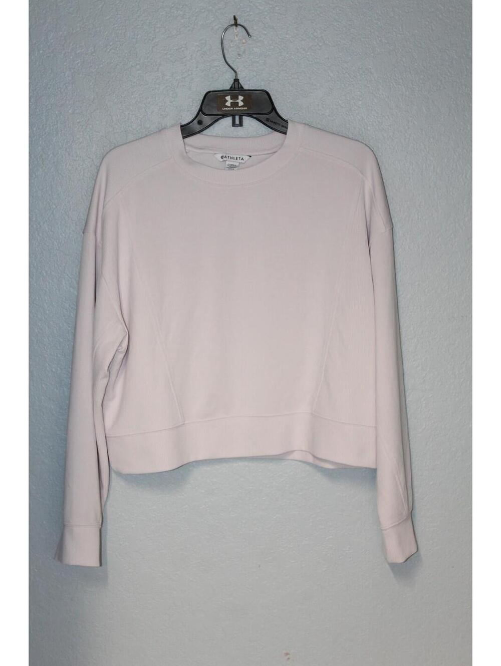 Athleta MEDIUM Seasoft Rib Crewneck Sweatshirt SUPER SOFT Top / Bone Color